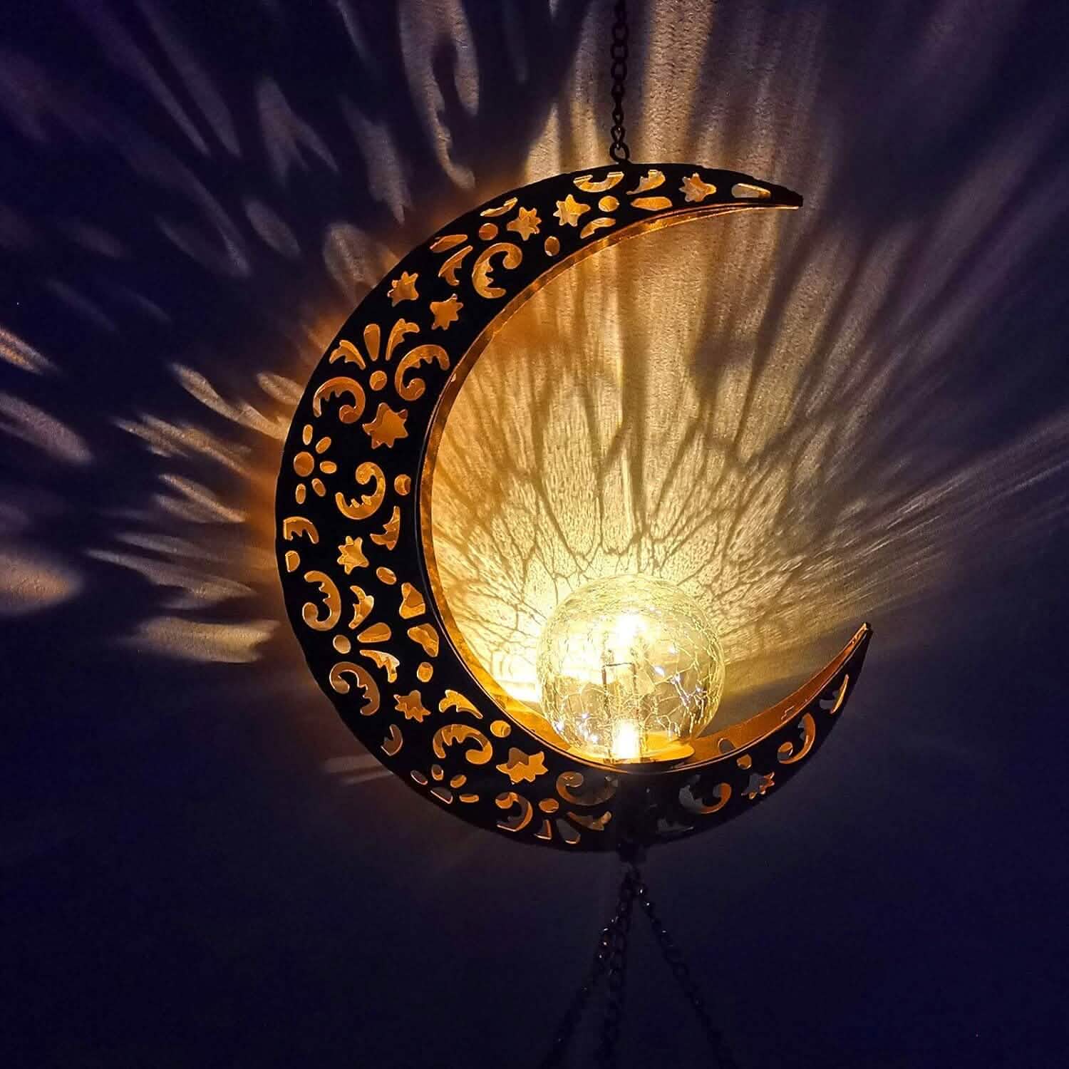 Moon Crackle Glass Ball Wind Chimes Solar Wind Chimes DailySale