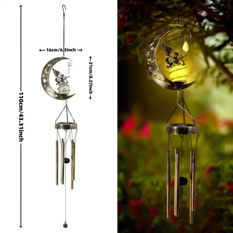 Moon Fairy Solar Wind Chimes Outdoor DailySale