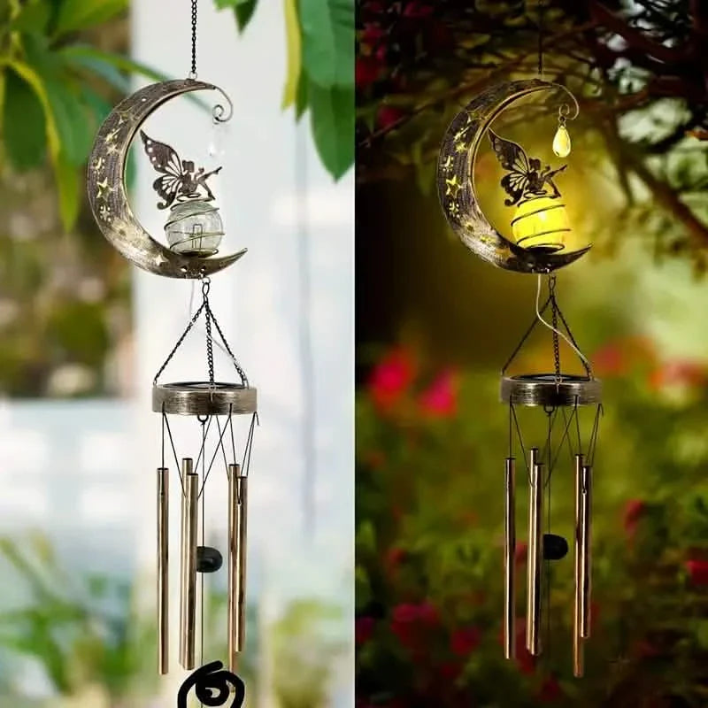 Moon Fairy Solar Wind Chimes Outdoor DailySale