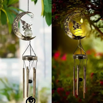 Moon Fairy Solar Wind Chimes Outdoor DailySale
