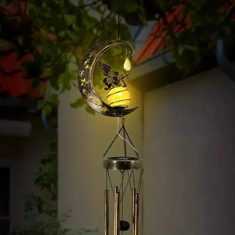 Moon Fairy Solar Wind Chimes Outdoor DailySale