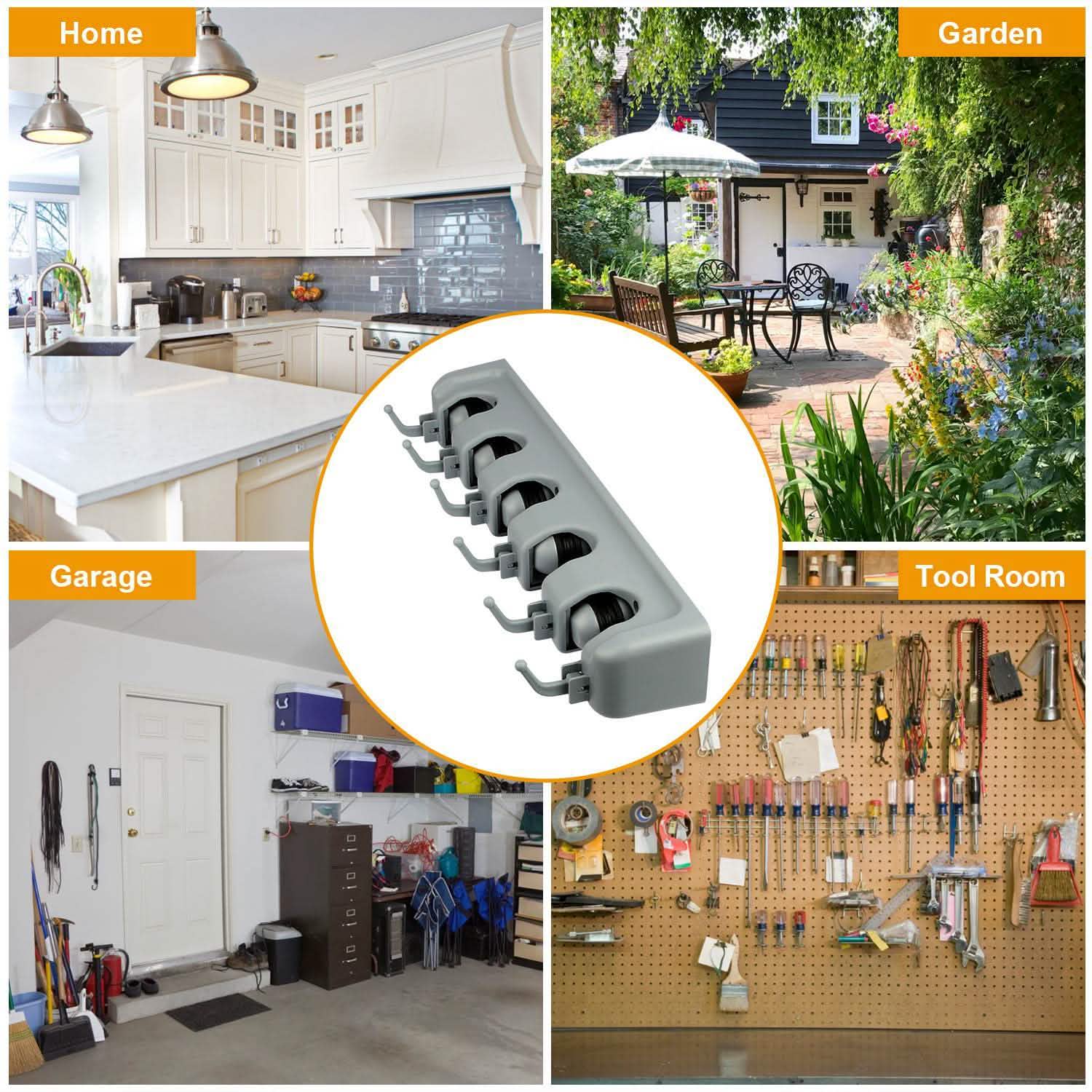 Mop Holder Wall Mount Hanger Organizer Storage DailySale