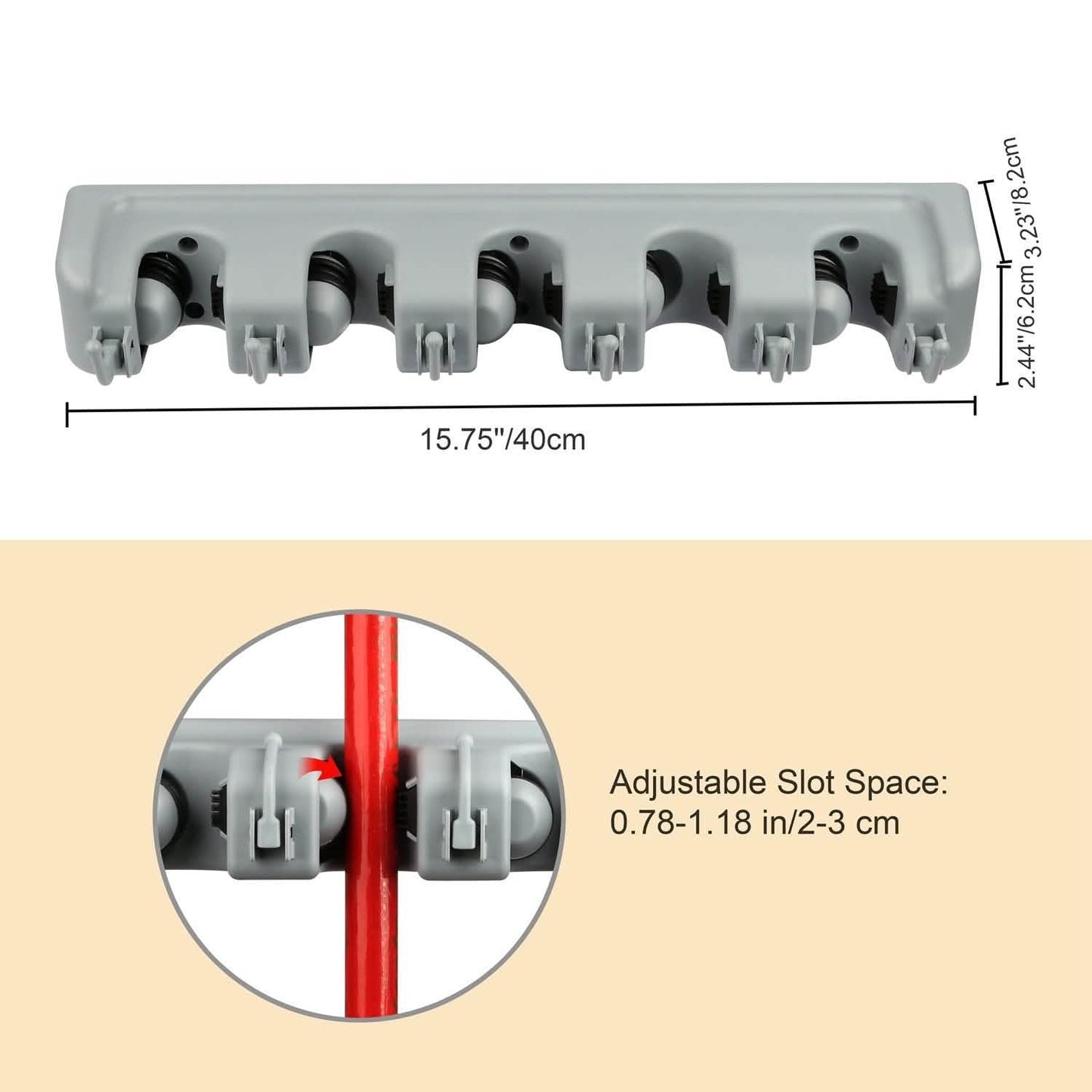 Mop Holder Wall Mount Hanger Organizer Storage DailySale
