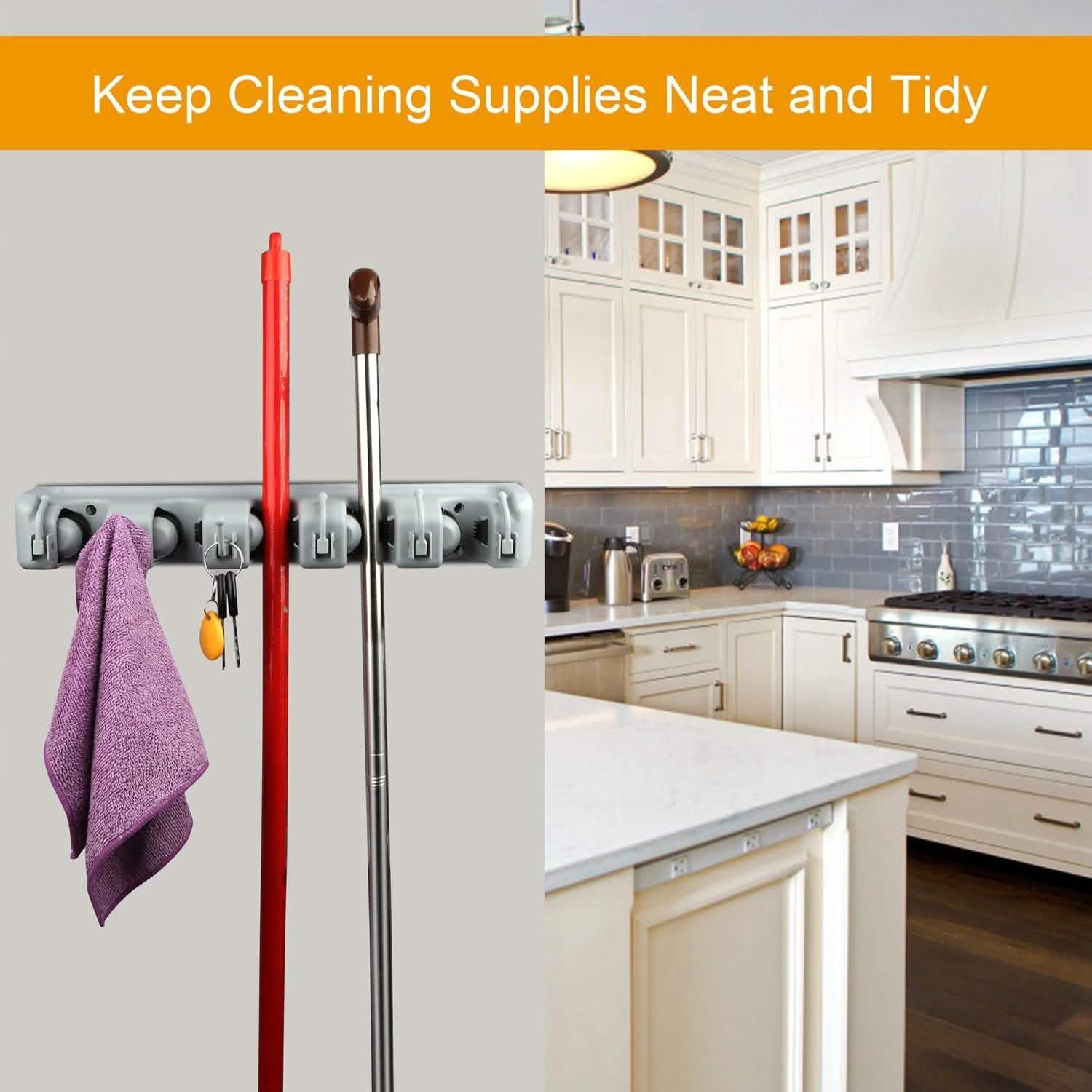 Mop Holder Wall Mount Organizer DailySale