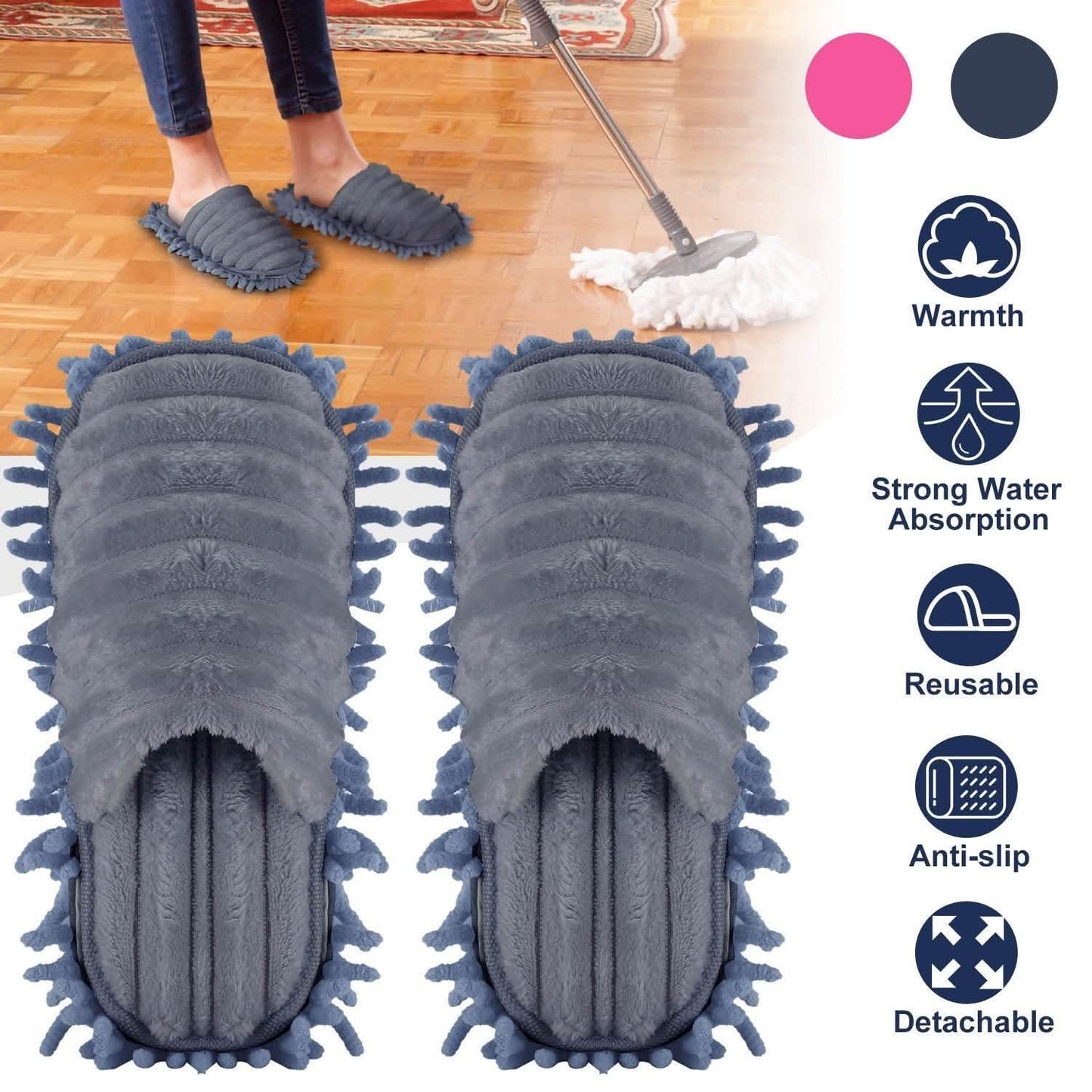 Mop Slippers Unisex Detachable DailySale
