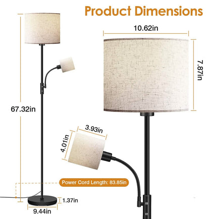 Mother Daughter Floor Lamp with Linen Shade DailySale