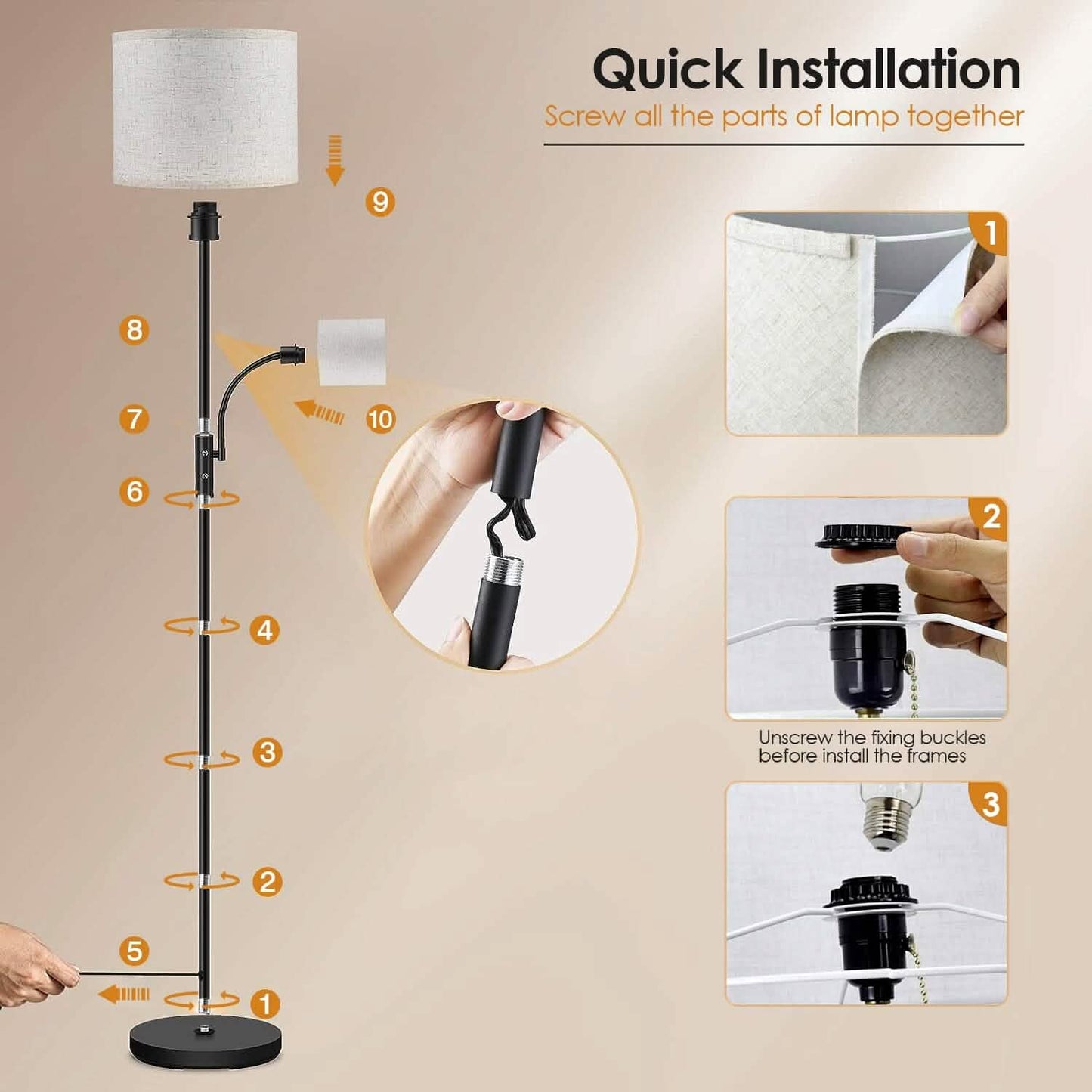 Mother Daughter Floor Lamp with Linen Shade DailySale