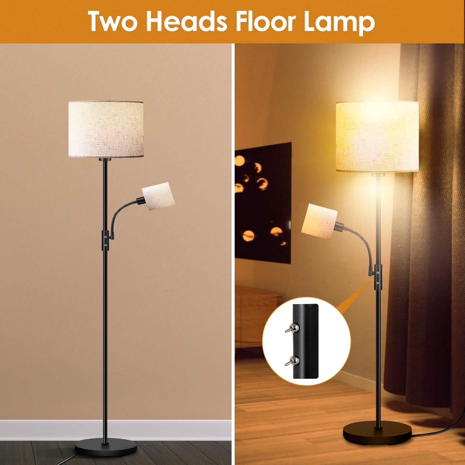 Mother Daughter Floor Lamp with Linen Shade DailySale