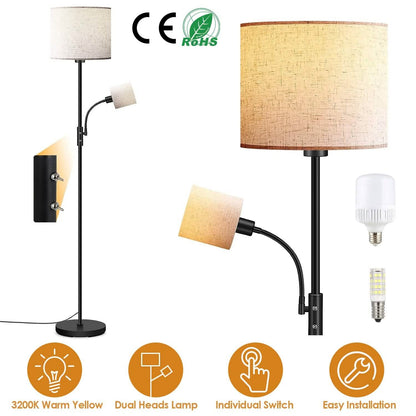 Mother Daughter Floor Lamp with Linen Shade DailySale