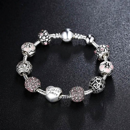 Mother's Day "LOVE" Engraved Heart Charm Bracelet DailySale