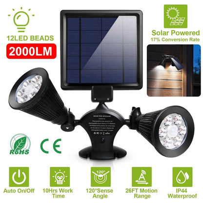 Motion Sensor Spotlights 2000lm Security Lights with Dual Head 360 Degree Rotatable DailySale