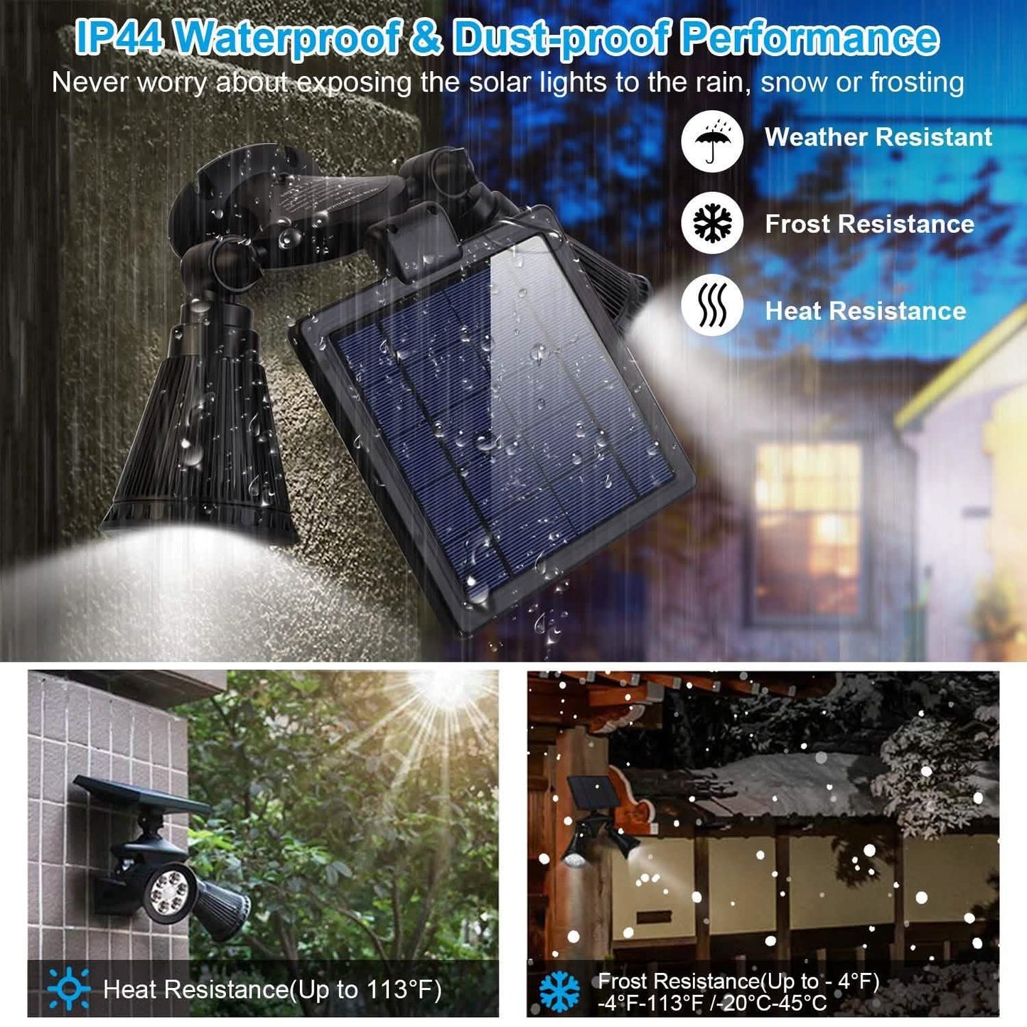 Motion Sensor Spotlights 2000lm Security Lights with Dual Head 360 Degree Rotatable DailySale
