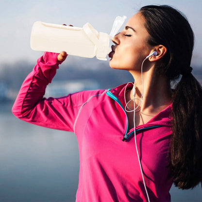 Motivational Water Bottle Intake Tracker with Straw Time Marker Silicone Sleeve Handle DailySale