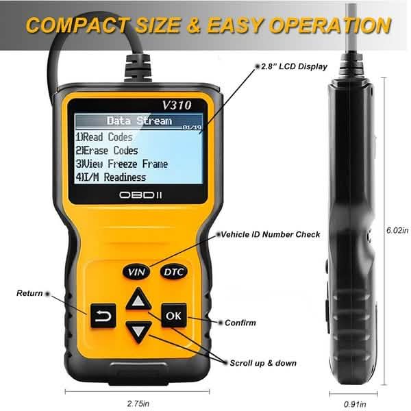 MOTOPOWER MP69033 OBD2 Scanner Universal Car Engine Fault Code Reader DailySale