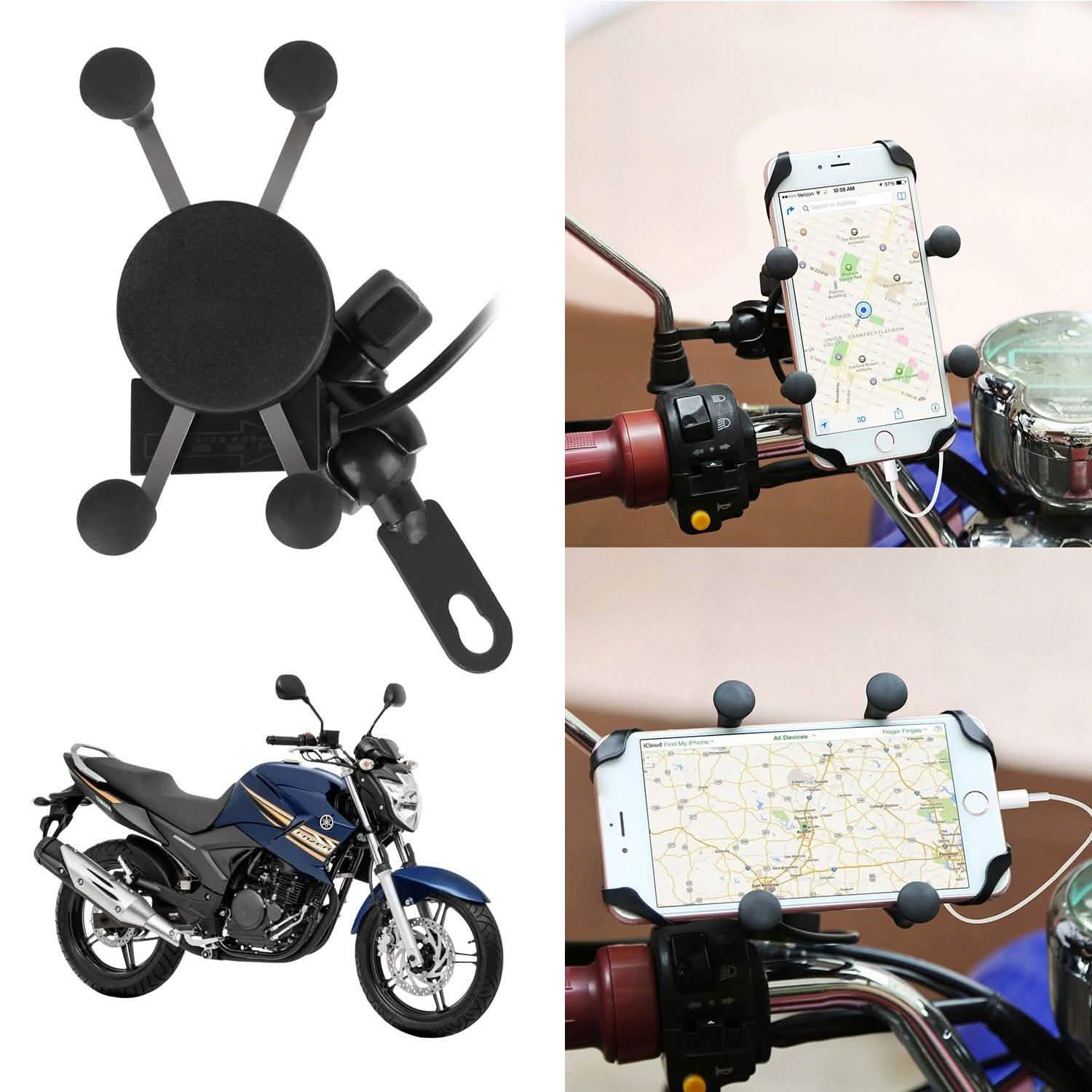 Motorcycle Handlebar Mount Holder with USB Charger DailySale