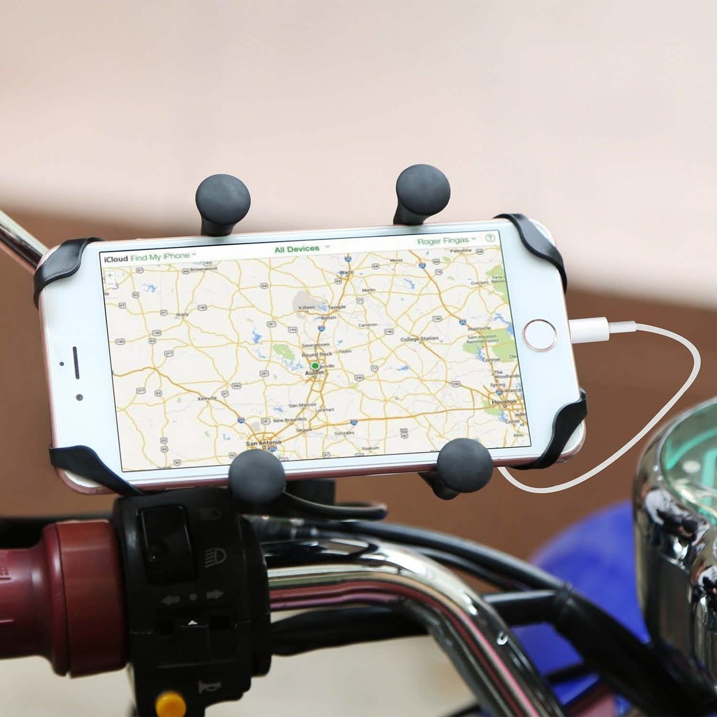 Motorcycle Handlebar Mount Holder with USB Charger DailySale