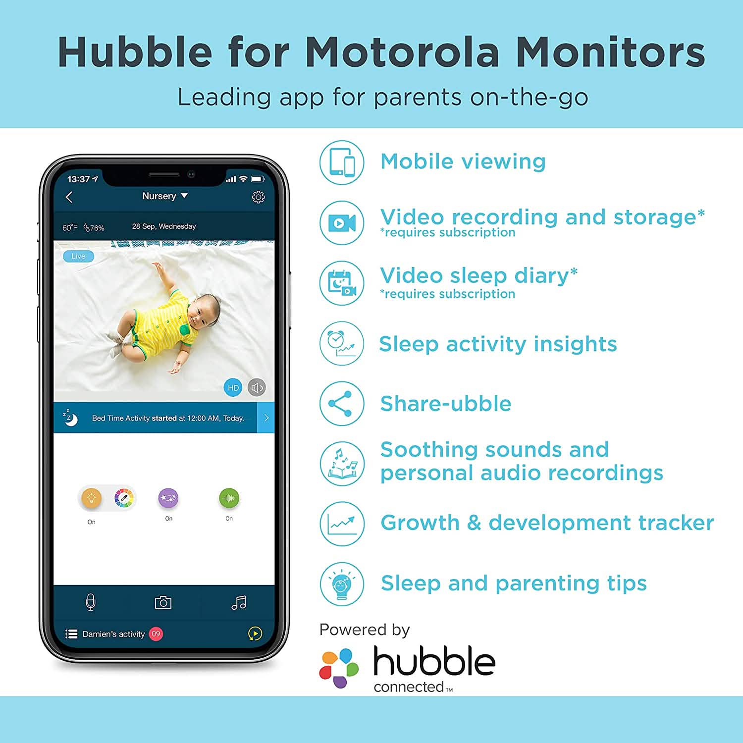 Motorola Halo+ Video Baby Monitor - Infant Wi-Fi Camera with Overhead Crib Mount - 4.3-Inch Color Screen with Infrared Night Vision and Intercom (Refurbished) DailySale