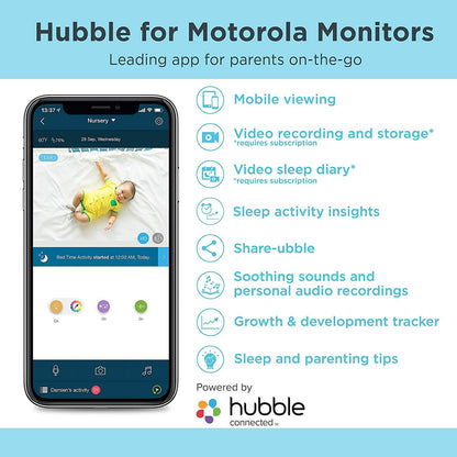 Motorola Halo+ Video Baby Monitor - Infant Wi-Fi Camera with Overhead Crib Mount - 4.3-Inch Color Screen with Infrared Night Vision and Intercom (Refurbished) DailySale