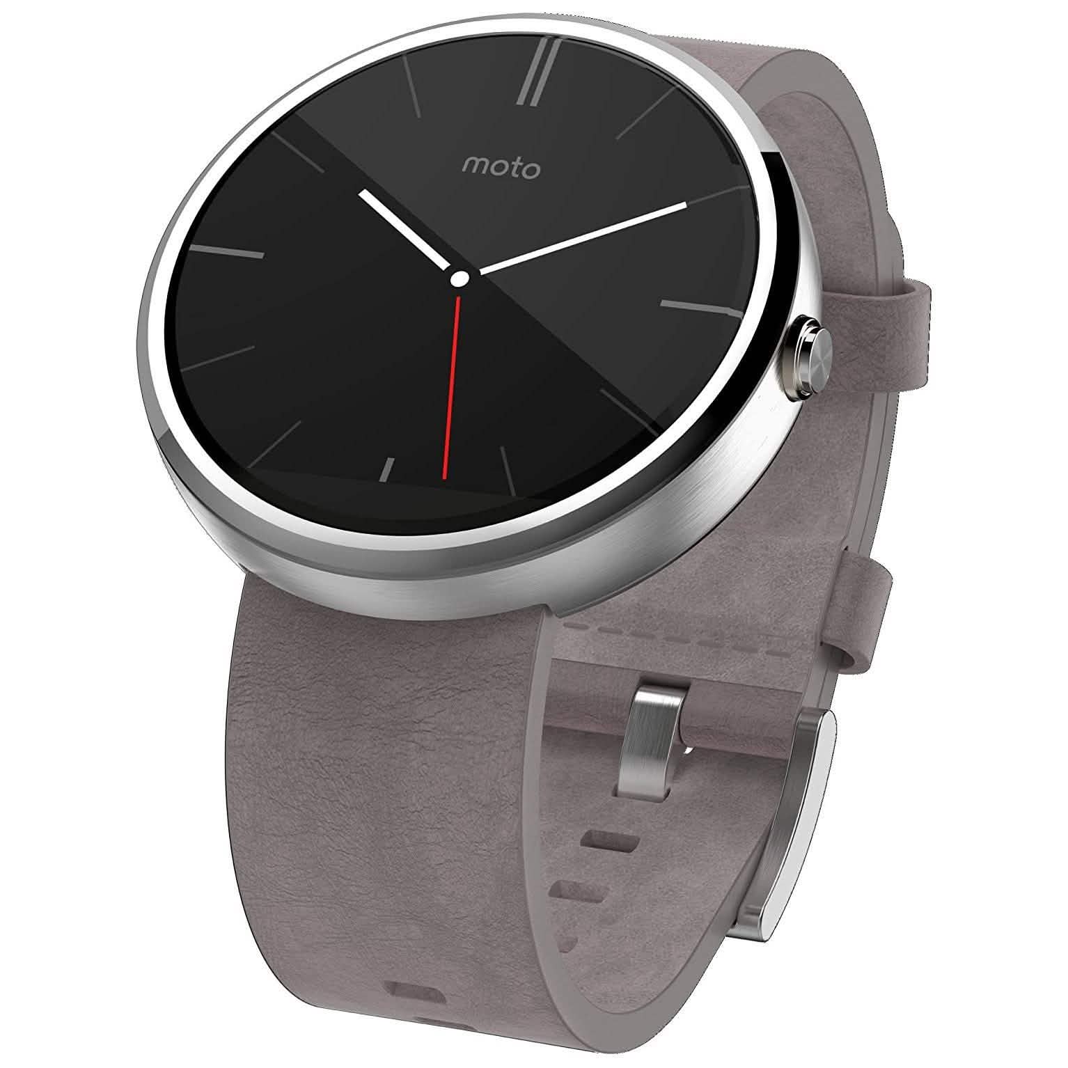 Motorola Moto 360 - Stone Grey Leather Smart Watch DailySale
