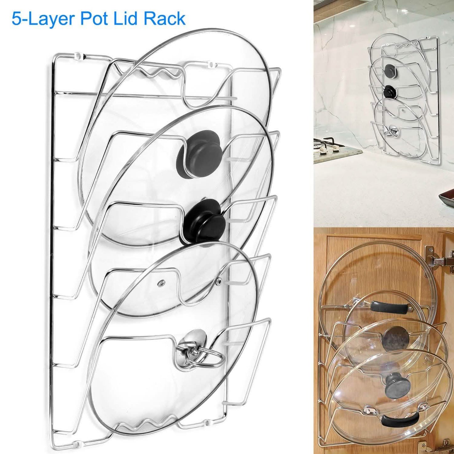Mounted Pot Lid Rack Pot Cover Organizer DailySale