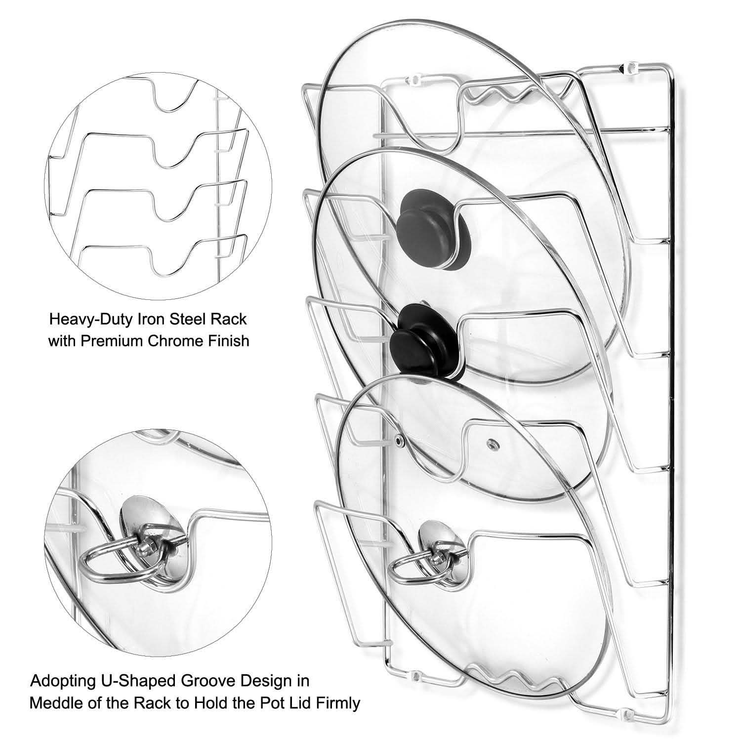 Mounted Pot Lid Rack Pot Cover Organizer DailySale