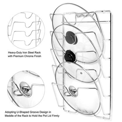 Mounted Pot Lid Rack Pot Cover Organizer DailySale