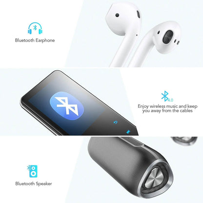 MP3 Player with 2.4in Screen Bluetooth 4.1/16GB/T01 Black DailySale