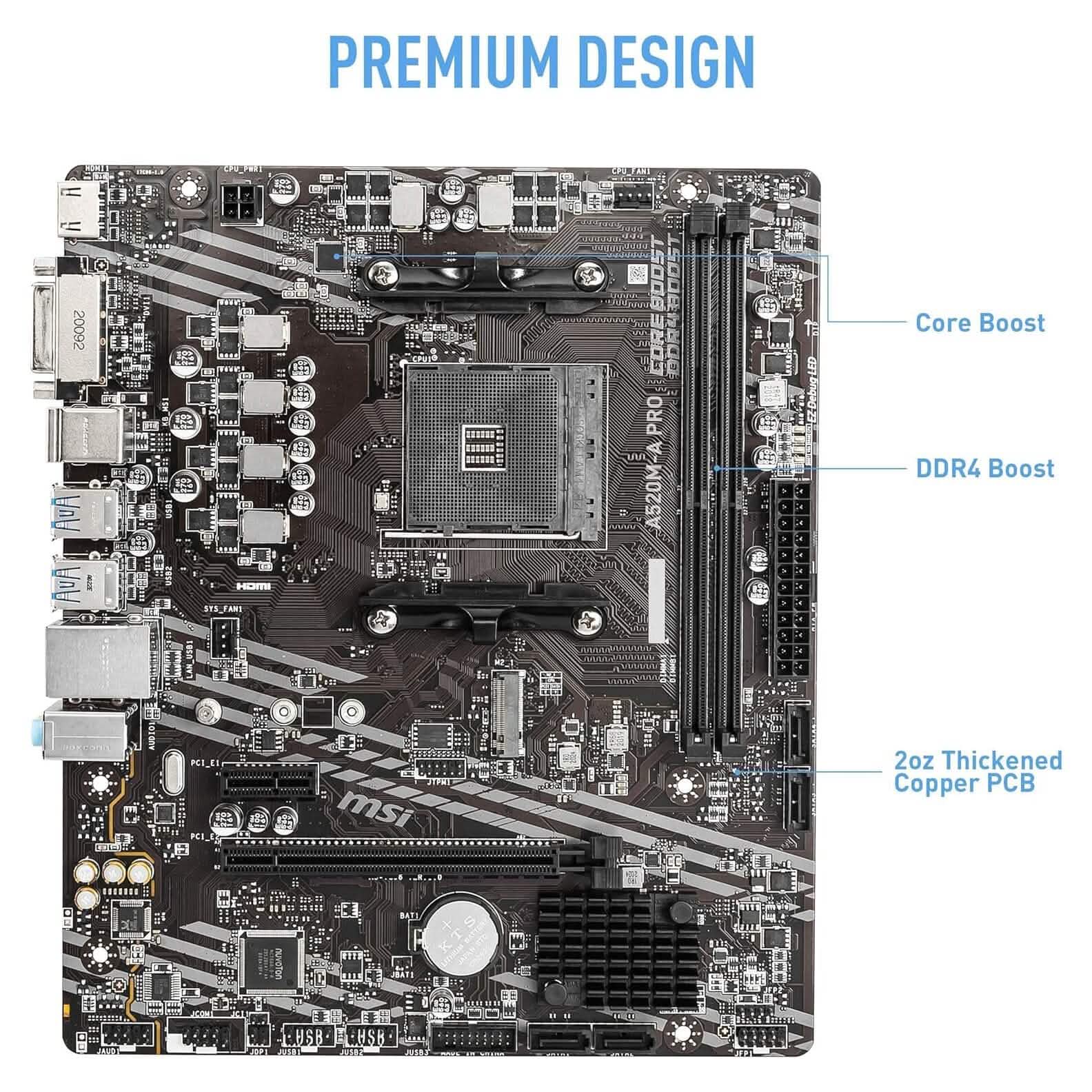 MSI A520M-A PRO Gaming Motherboard  (Refurbished) DailySale