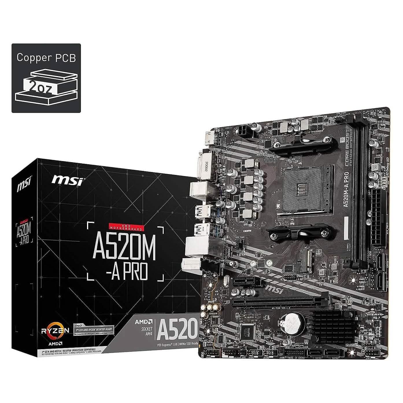 MSI A520M-A PRO Gaming Motherboard  (Refurbished) DailySale