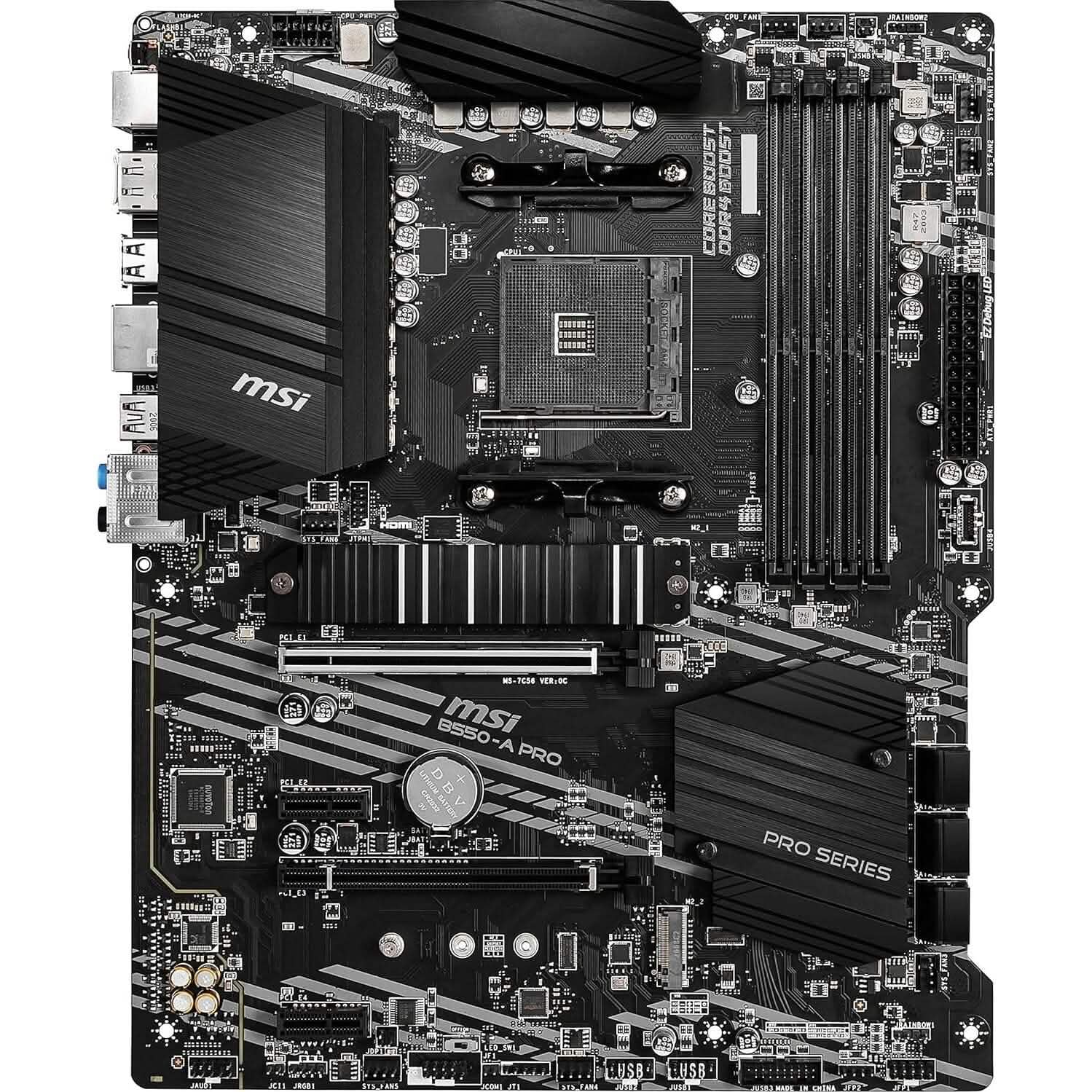 MSI B550-A PRO ProSeries Motherboard (AMD AM4, DDR4, PCIe 4.0, SATA 6Gb/s, M.2, USB 3.2 Gen 2, HDMI/DP, ATX) (Refurbished) DailySale