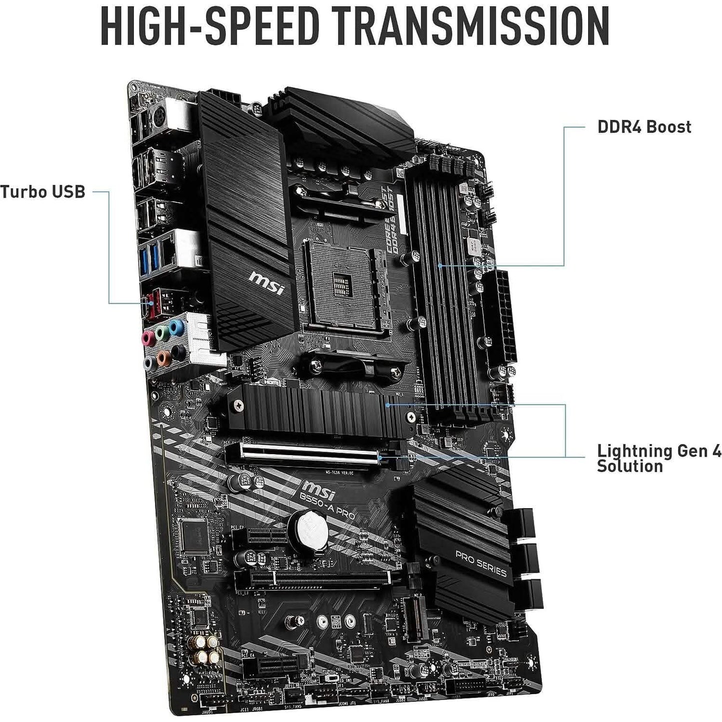 MSI B550-A PRO ProSeries Motherboard (AMD AM4, DDR4, PCIe 4.0, SATA 6Gb/s, M.2, USB 3.2 Gen 2, HDMI/DP, ATX) (Refurbished) DailySale