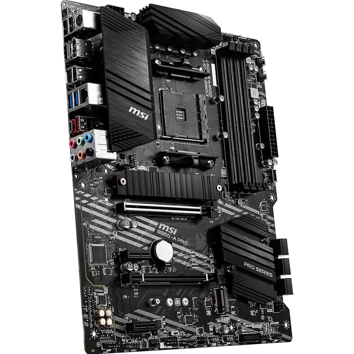 MSI B550-A PRO ProSeries Motherboard (AMD AM4, DDR4, PCIe 4.0, SATA 6Gb/s, M.2, USB 3.2 Gen 2, HDMI/DP, ATX) (Refurbished) DailySale