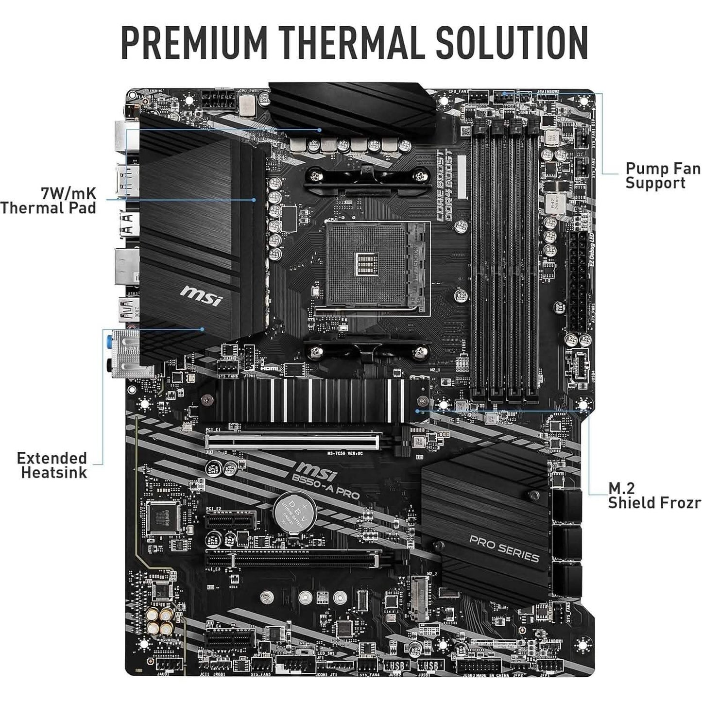 MSI B550-A PRO ProSeries Motherboard (AMD AM4, DDR4, PCIe 4.0, SATA 6Gb/s, M.2, USB 3.2 Gen 2, HDMI/DP, ATX) (Refurbished) DailySale