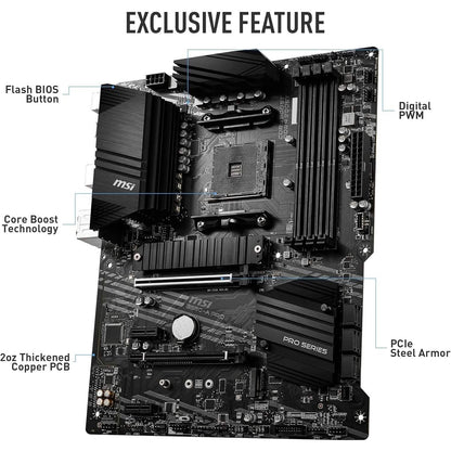 MSI B550-A PRO ProSeries Motherboard (AMD AM4, DDR4, PCIe 4.0, SATA 6Gb/s, M.2, USB 3.2 Gen 2, HDMI/DP, ATX) (Refurbished) DailySale