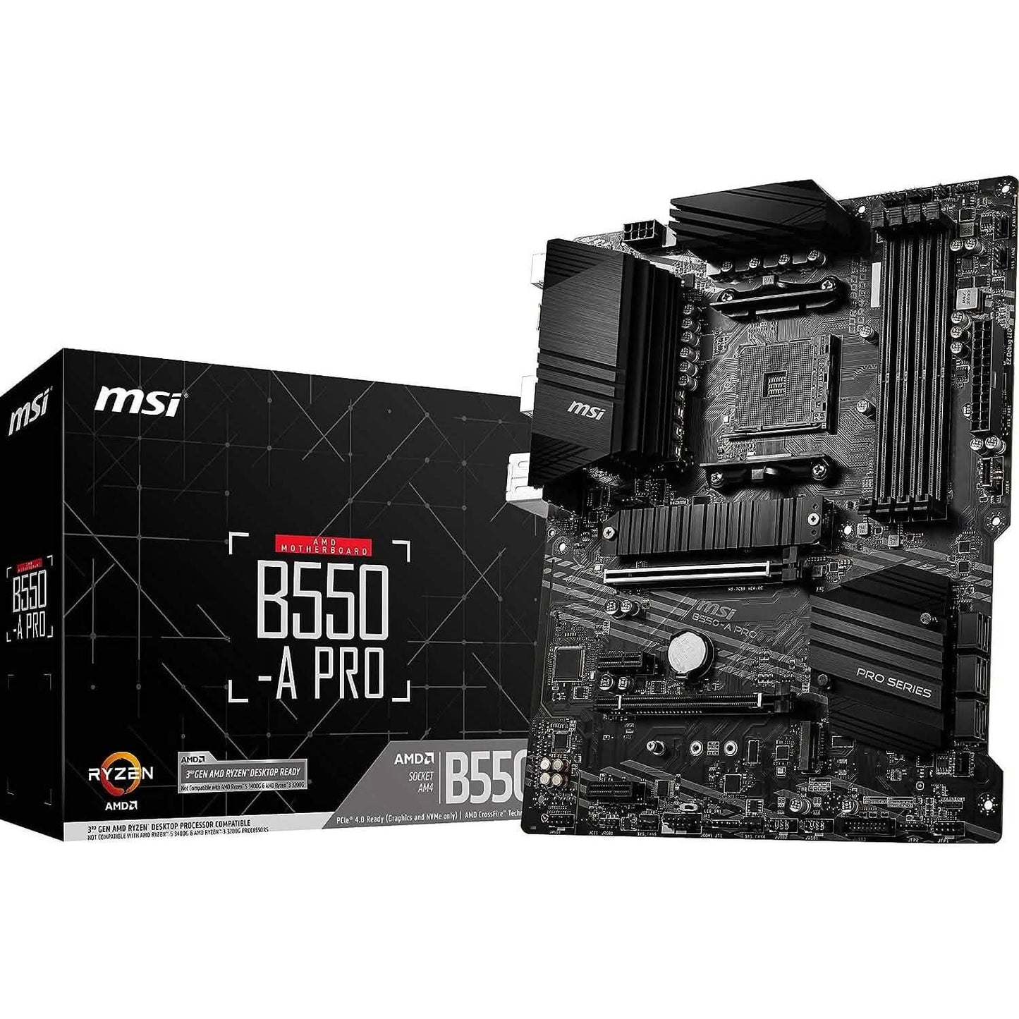 MSI B550-A PRO ProSeries Motherboard (AMD AM4, DDR4, PCIe 4.0, SATA 6Gb/s, M.2, USB 3.2 Gen 2, HDMI/DP, ATX) (Refurbished) DailySale