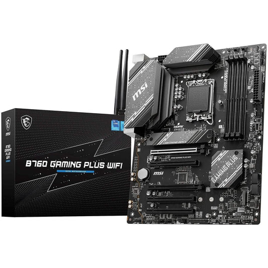MSI B760 Gaming Plus WiFi Gaming Motherboard (Supports 12th/13th Gen Intel Processors, LGA 1700, DDR5, PCIe 4.0, M.2, 2.5Gbps LAN, USB 3.2 Gen2, Wi-Fi 6E, ATX) (Refurbished) DailySale