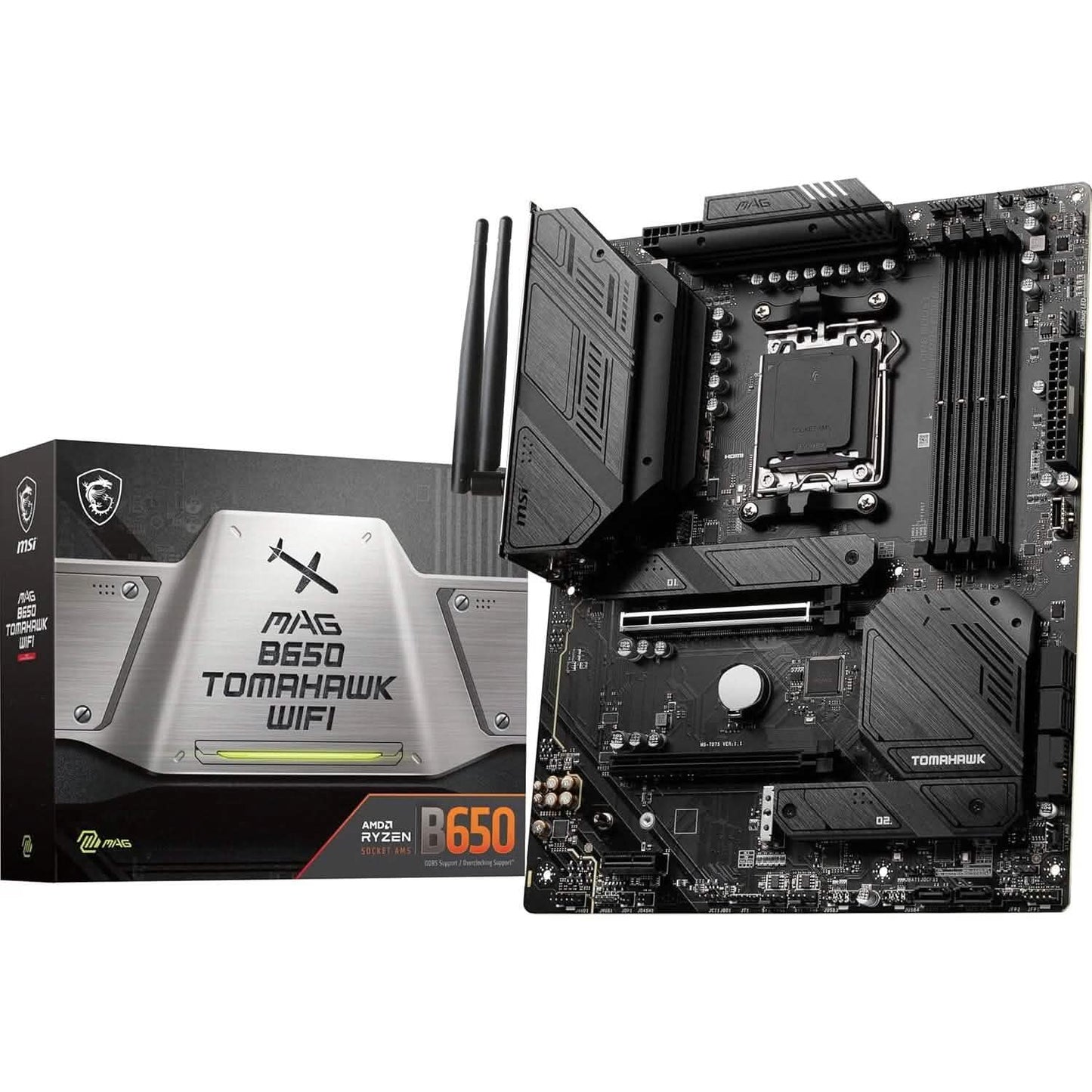 MSI MAG B650 Tomahawk WiFi Computer Gaming Motherboard (AM5, ATX, DDR5, PCIe 4.0, M.2, SATA 6Gb/s, USB 3.2 Gen 2, HDMI/DP, Wi-Fi 6E, AMD Ryzen 7000 Series Processors) (Refurbished) DailySale