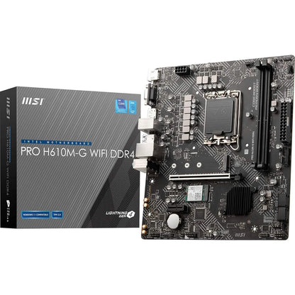 MSI PRO H610M-G WiFi DDR4 ProSeries Motherboard (mATX, 12th/13th Gen Intel Core, LGA 1700 Socket, DDR4, PCIe 4, 2.5G LAN, M.2 Slots, USB 3.2, Wi-Fi 6)  (Refurbished) DailySale