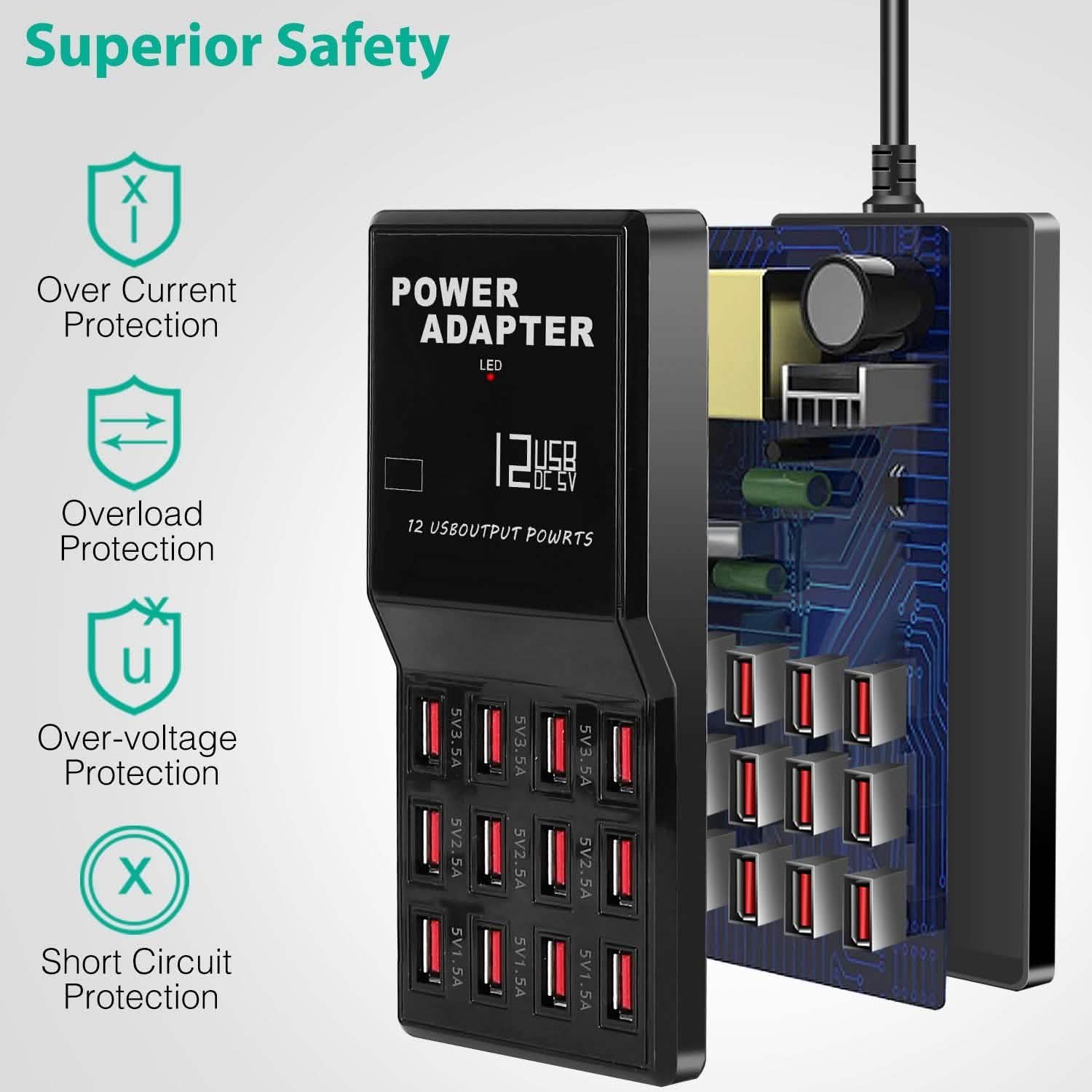 Multi 12 Port USB Charging Station Hub DailySale