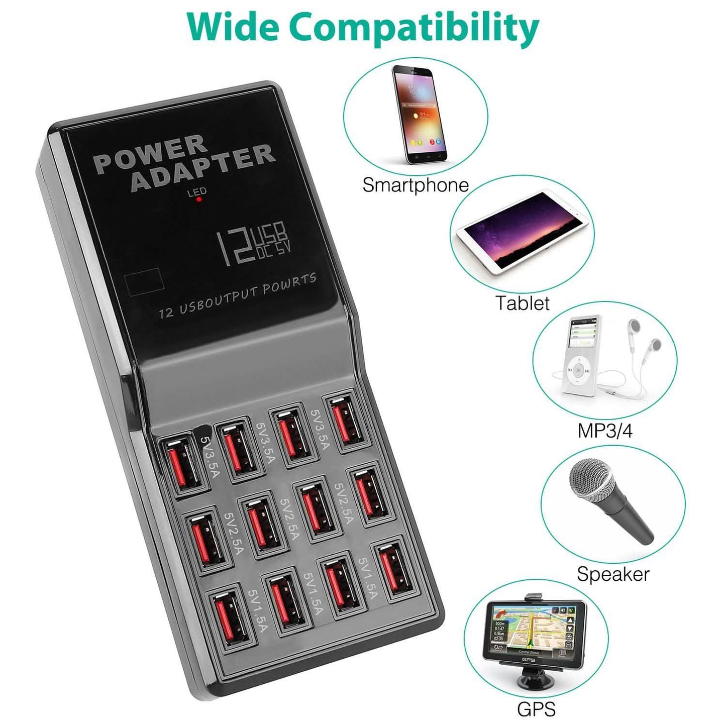 Multi 12 Port USB Charging Station Hub DailySale