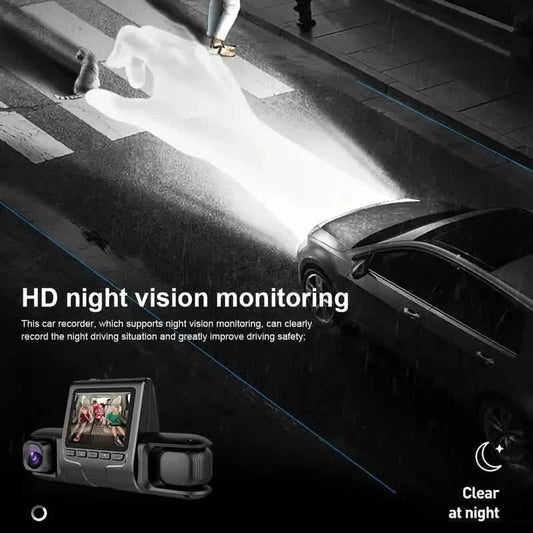 Car Dashcam Recorder, 2.0 Inch Screen Dual Lens HD Night Monitoring Mini Dash Cam DailySale