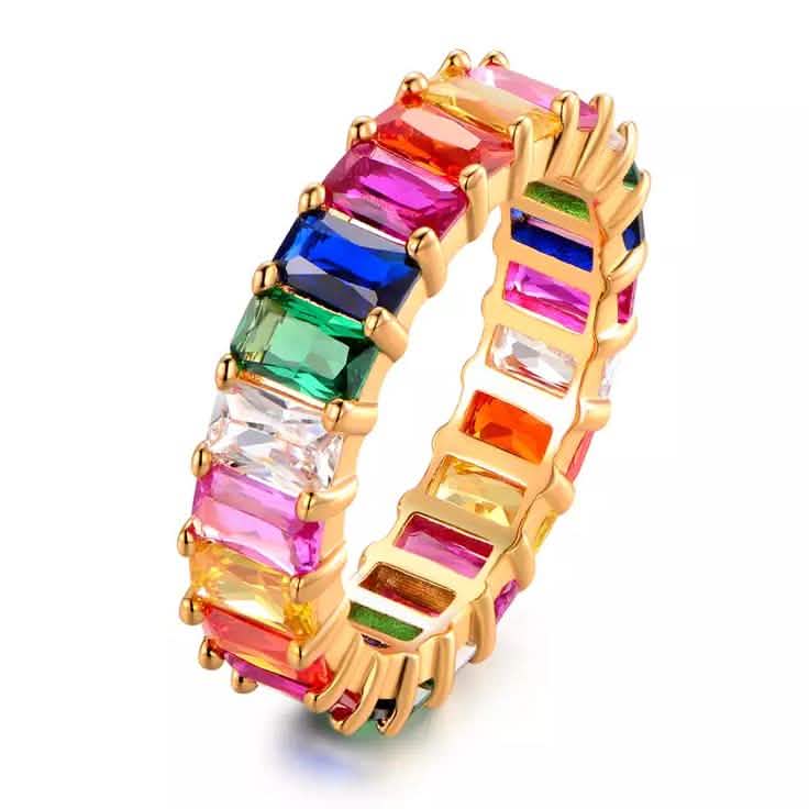 Multi-Color Eternity Ring Made with Swarovski Crystals DailySale