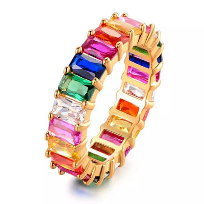 Multi-Color Eternity Ring Made with Swarovski Crystals DailySale