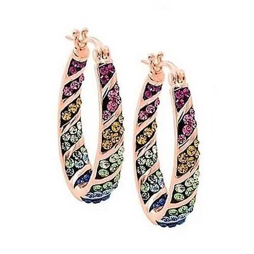 Multi Color Graduated Crystal Inside Out Hoops DailySale