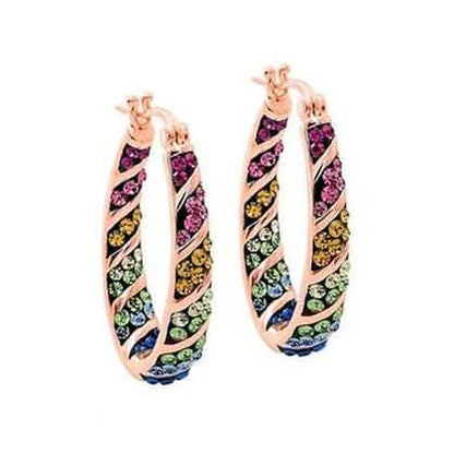 Multi-Color Graduated Crystal Inside Out Hoops DailySale