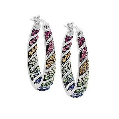 Multi Color Graduated Crystal Inside Out Hoops DailySale