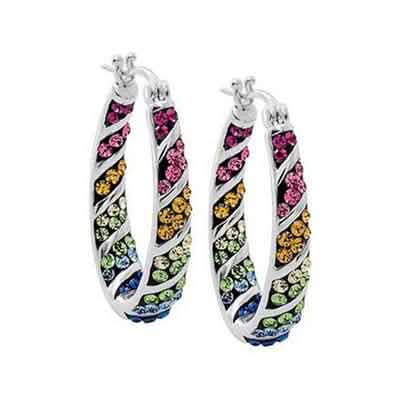 Multi-Color Graduated Crystal Inside Out Hoops DailySale