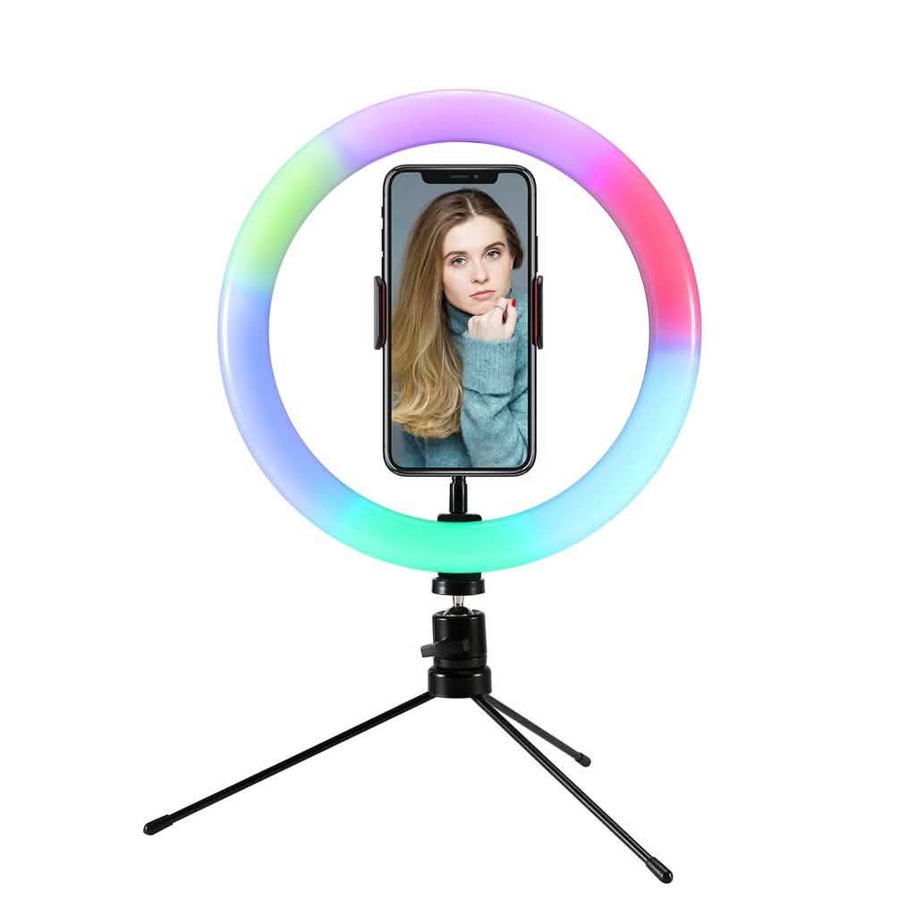 Multi-Color LED Selfie Ring Light with Small Tripod DailySale