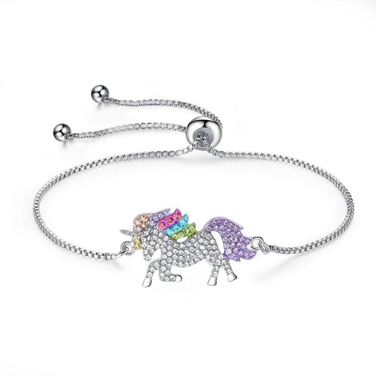 Multi-Colored Crystal Unicorn Adjustable Bracelet made with Swarovski Elements DailySale