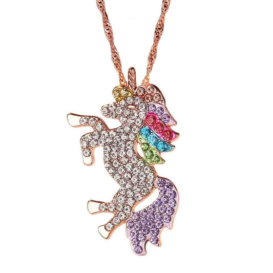 Multi-Colored Unicorn Swarovski Crystal Pendant Necklace DailySale